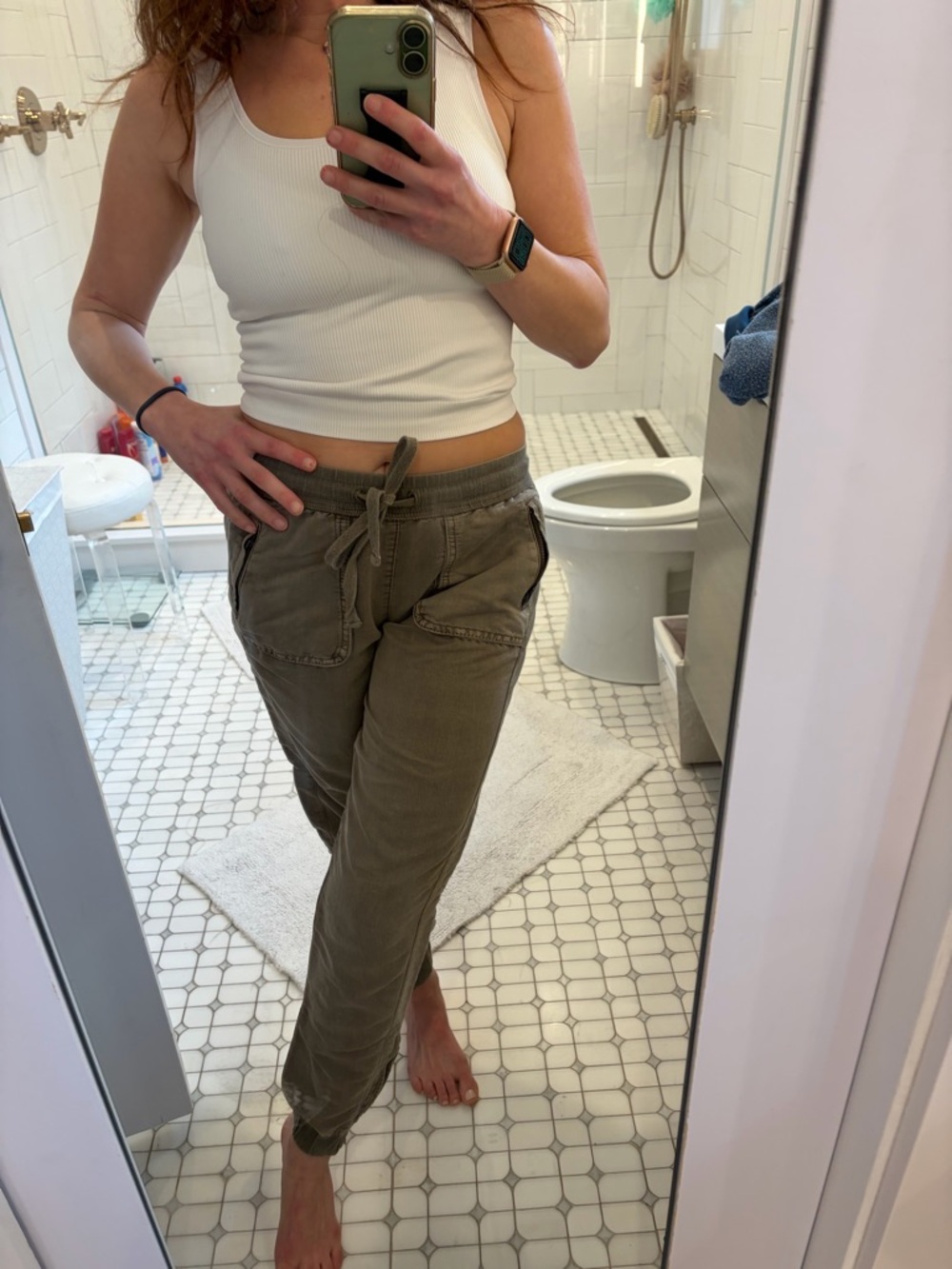 Anthropologie Marrrakech army Green jogger Pants zip ankle size 27